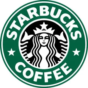 A starbucks logo with the word " starbucks coffee ".